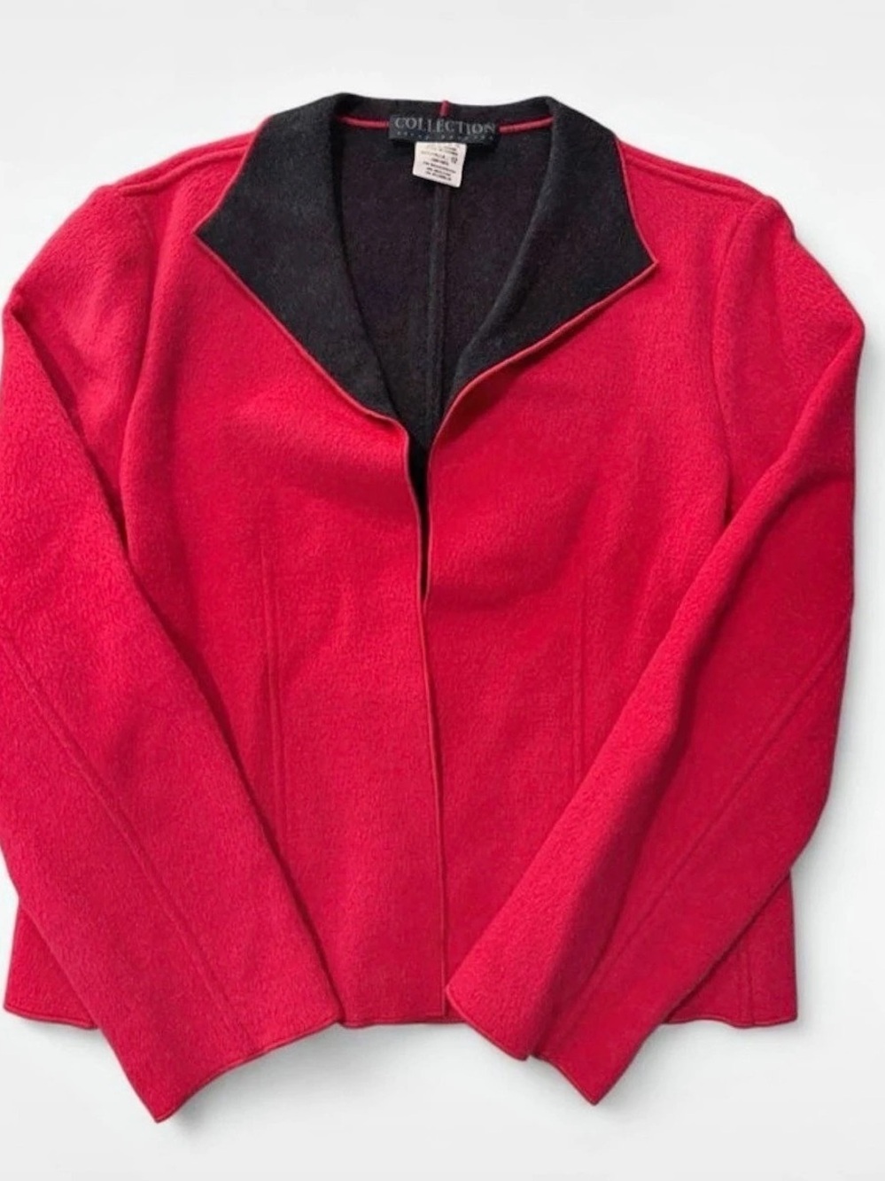 Collection by Harve Benard Fleece Blazer in Pink & Black Size 12 Like New